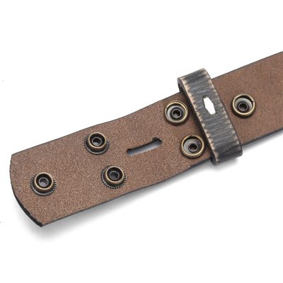 Black leather watch strap with metal snap buttons for Men and Women - high quality adjustable strap for watches.