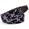 Colorful woven fabric belt with leather accents, stylish and adjustable, perfect for men's and women's fashion accessory needs.