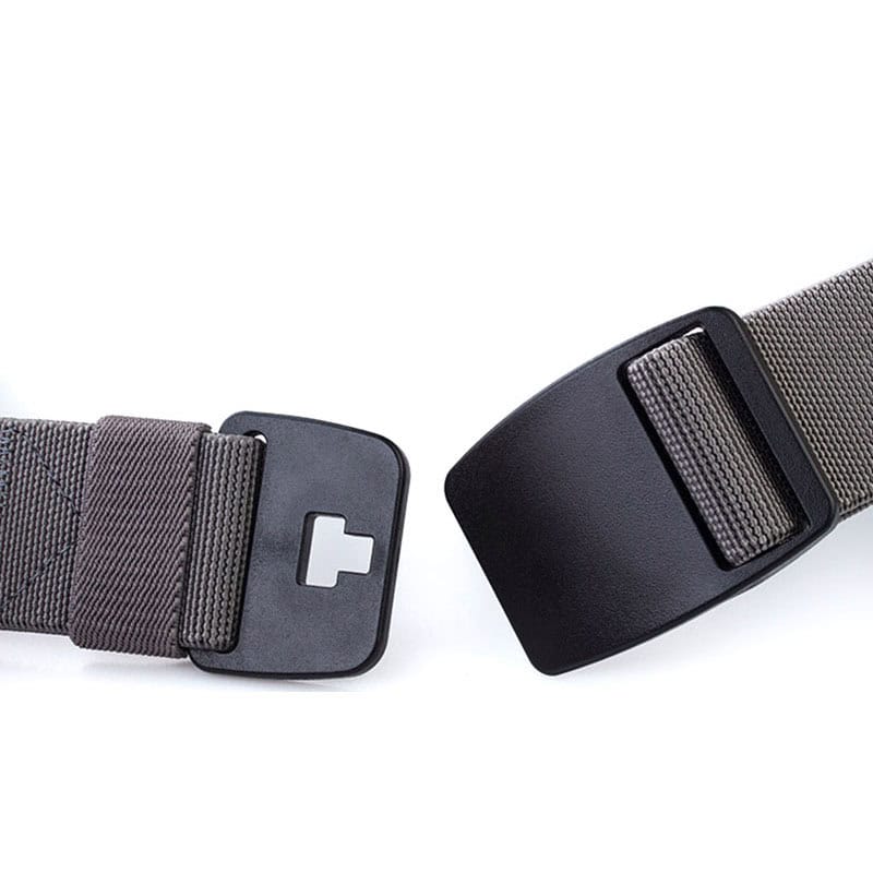 Adjustable gray and black strap belt with buckle for medical or optical purposes at Monalisa Store.