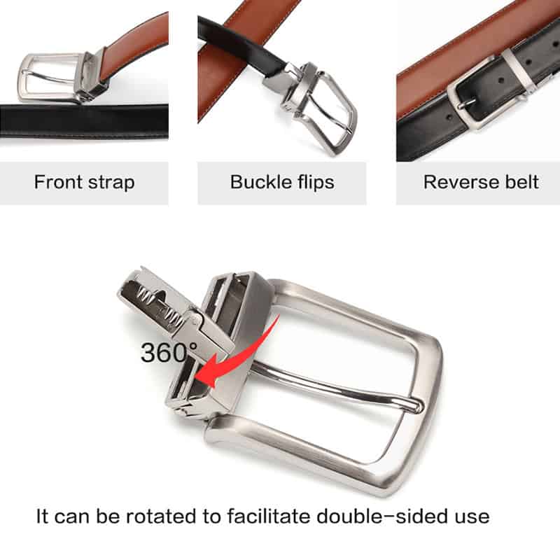 Belt buckle for men's leather accessories, with 360-degree rotation feature, high-quality reversible belt, stylish men's fashion accessories, durable leather strap, easy to adjust and wear for formal or casual outfits.