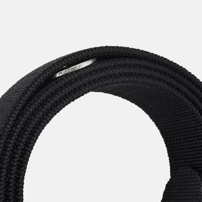 Black elastic belt with metal buckle suitable for casual and formal wear | Monalisa Store.
