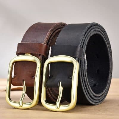 Premium leather belts with gold buckles, stylish and durable accessories for men and women. Perfect for fashion and everyday wear, available at Monalisa Store.