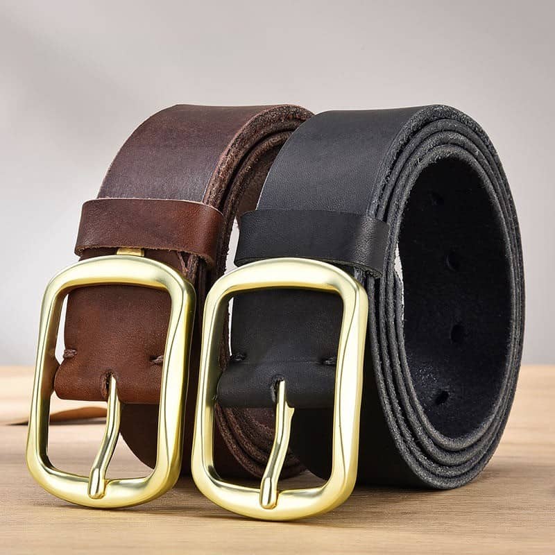 Premium leather belts with gold buckles, stylish and durable accessories for men and women. Perfect for fashion and everyday wear, available at Monalisa Store.