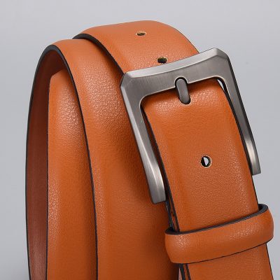 Brown leather belt with metal buckle for men’s fashion and accessories. Stylish, durable, and high-quality leather belt suitable for formal and casual wear. Fits perfectly with various wardrobe styles.