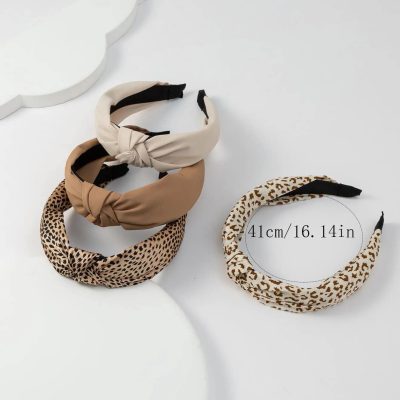 Soft scrunchie headbands with leopard and animal print, durable and fashionable for women, measuring 41cm/16.14in, stylish accessories from Monalisa Store.