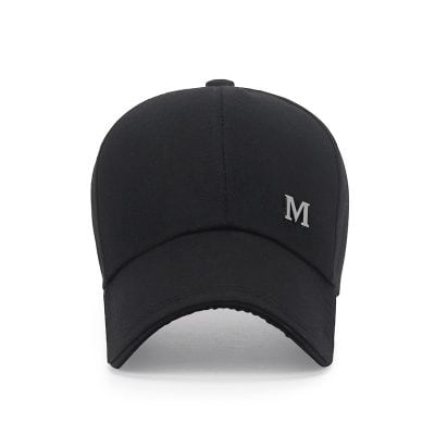 Black baseball cap with embroidered