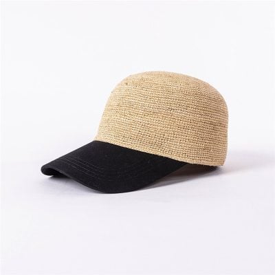 Stylish beige and black woven cap, perfect for summer and outdoor activities at Monalisa Medical Store.