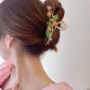 Delicate hair accessory with strawberries and green leaves, stylish hair ornament for women, perfect for special occasions or everyday elegance, fashion hair clip from Monalisa Store.