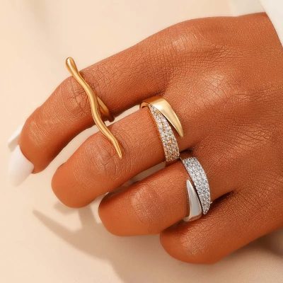 Luxury gold and silver rings with diamonds, stylish and elegant jewelry, perfect for special occasions or everyday wear, available at Monalisa Store for exquisite jewelry collection.