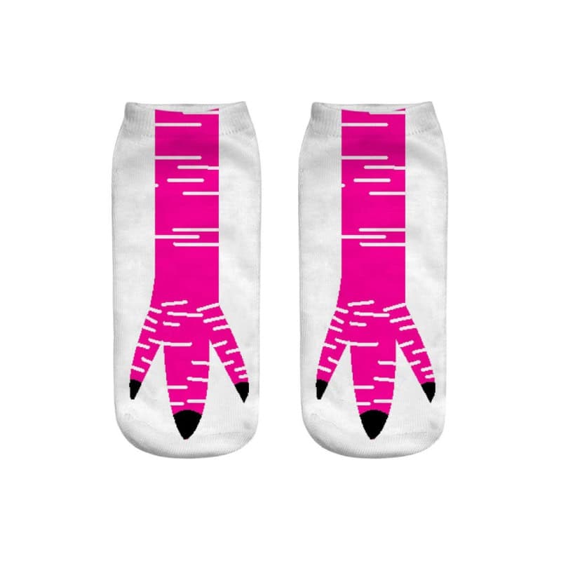 Pink cat paw print design novelty ankle socks, fun and stylish accessories for casual wear or gift shopping.