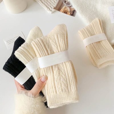 Soft knit socks for women in neutral colors, ideal for cozy winter wear and everyday comfort at Monalisa Medical Store.