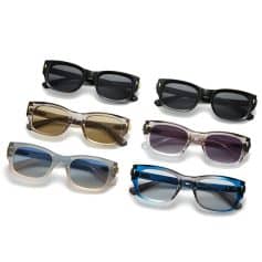 Sunglasses collection with different frame colors and styles for vision and UV protection at Monalisa Store.