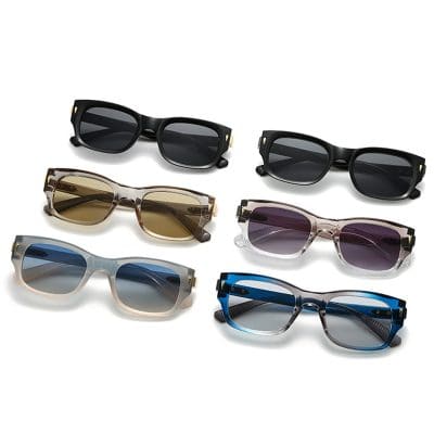 Sunglasses collection with different frame colors and styles for vision and UV protection at Monalisa Store.