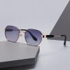 Luxury designer sunglasses with rose gold frame and dark tinted lenses for women and men.