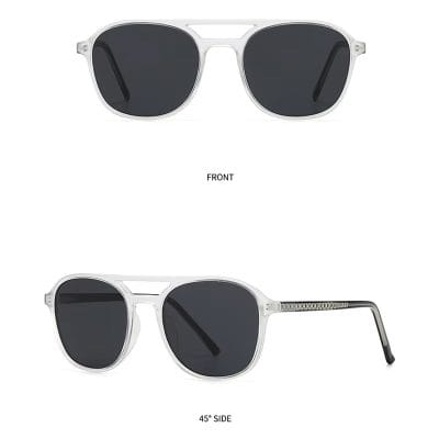 Sunglasses with black lenses and white frame, stylish and UV-protected for men and women. Ideal for outdoor sports, casual wear, and eye protection from sunlight. Perfect for fashion-forward accessories.