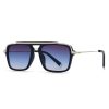 Stylish designer sunglasses with gradient blue lenses, metal frame, and sleek black accents for premium eye protection and fashion.