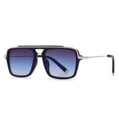 Stylish designer sunglasses with gradient blue lenses, metal frame, and sleek black accents for premium eye protection and fashion.