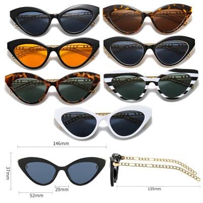 Black cat-eye sunglasses with dark lenses, stylish and trendy for fashion-forward eyewear enthusiasts.