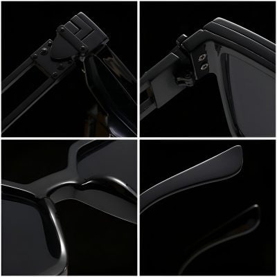 Black designer eyeglasses with sleek modern frame and comfortable temples for stylish eyewear solutions.