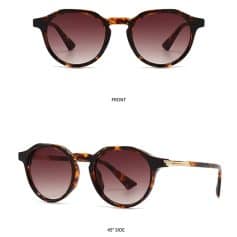 Stylish tortoiseshell round sunglasses with gradient lenses, perfect for fashion-forward sun protection and eye care.