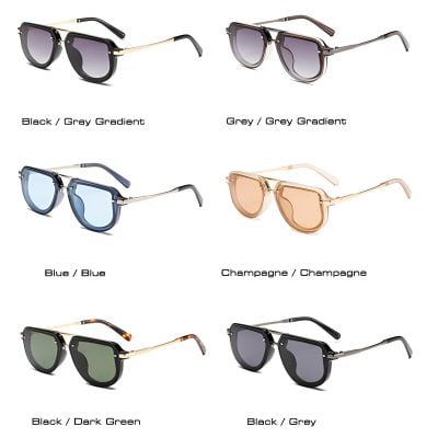 Stylish designer sunglasses featuring various color gradients and classic frames, perfect for fashion-forward individuals seeking quality eyewear.