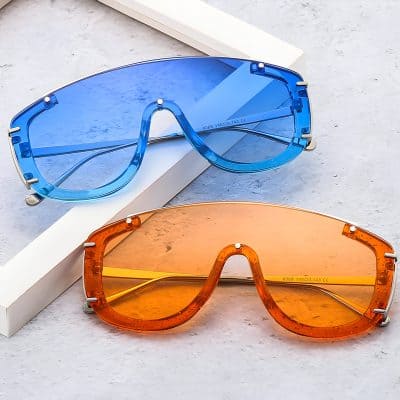 Blue and orange stylish polarized sunglasses from Monalisa Store, perfect for fashion and eye protection, featuring high-quality UV protection and trendy designs.