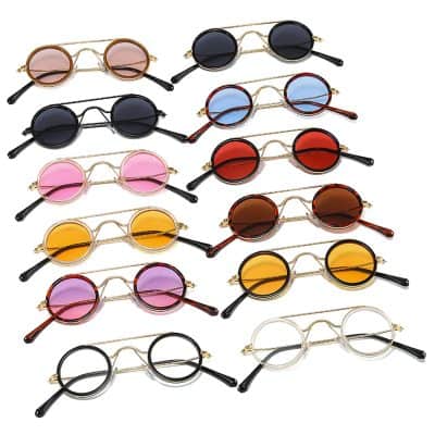 Sunglasses fashion accessories, round tinted sunglasses for women and men, stylish eyewear collection, UV protection sunglasses, colorful and trendy fashion sunglasses, Monalisa Store opt shop.