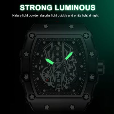 Luminous watch with glow-in-the-dark hands, showcasing modern design and precise craftsmanship for optimal readability at night.