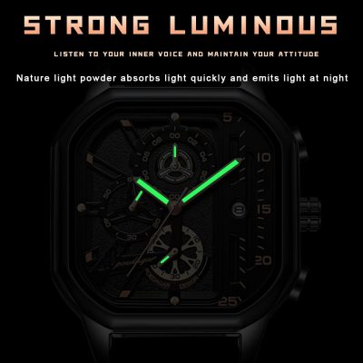 Luminescent watch with glowing hands, modern design, ideal for stylish men and women, perfect for fashion and timekeeping at Monalisa Store.