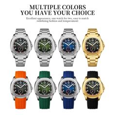 Luxurious men's and women's wristwatches with colorful bands and sleek designs, ideal for fashion-forward individuals seeking style, durability, and versatility in their accessories.