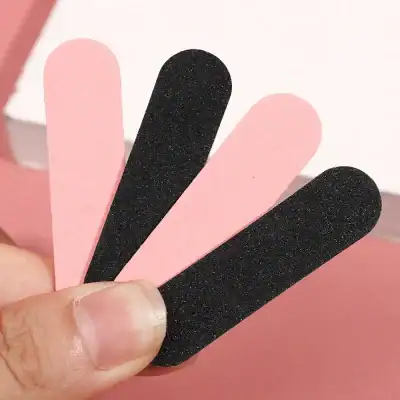 Foam nail buffers, pink and black nail buffers for manicure and pedicure at Monalisa Store for professional nail care and beauty treatments.