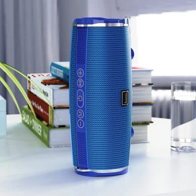 Bluetooth portable speaker for outdoor music listening with high-quality sound and wireless connectivity.