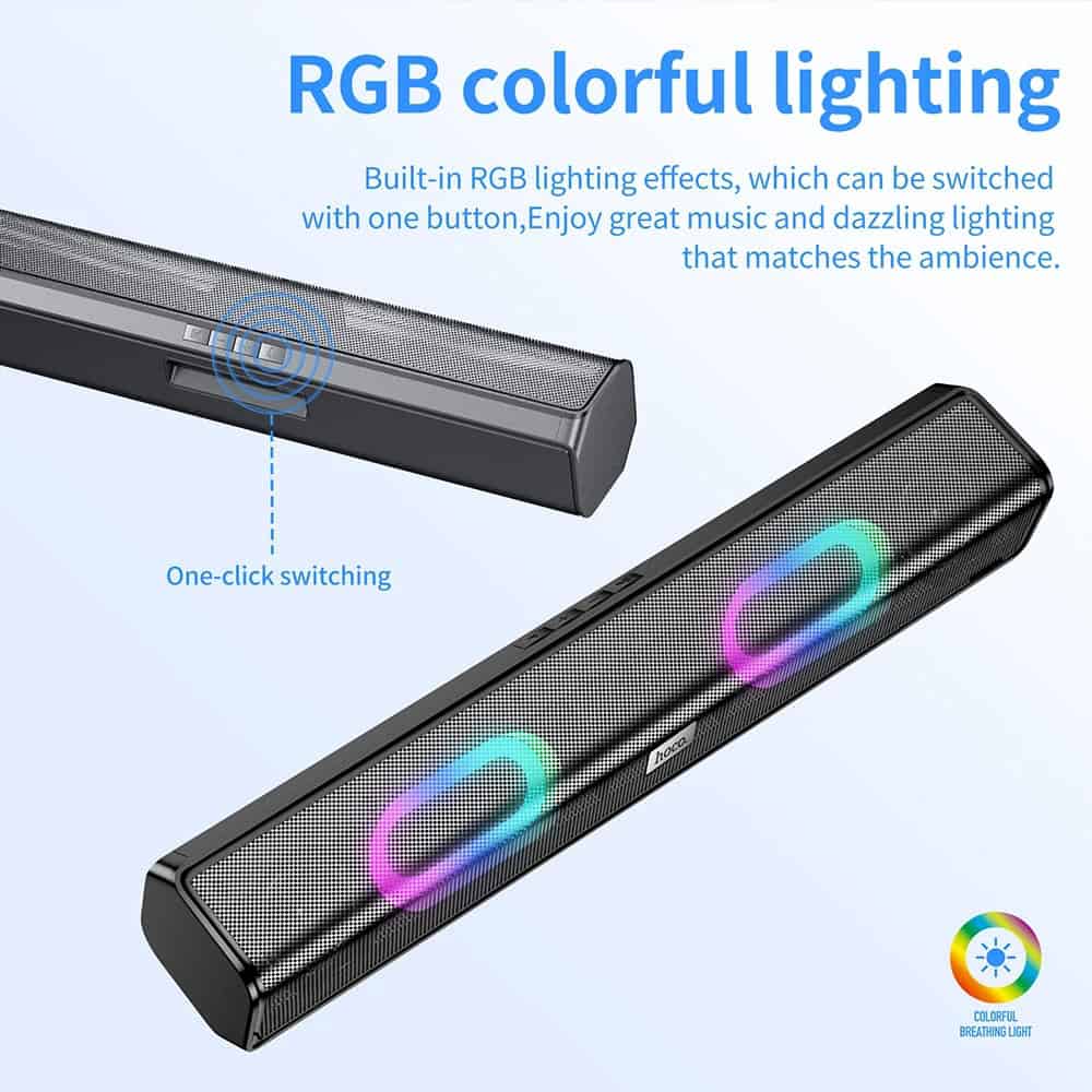 RGB colorful lighting Bluetooth speaker with built-in LED effects and one-click switch for immersive sound and ambient illumination at Monalisa Store, perfect for music lovers.