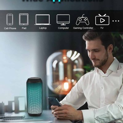 Ear-friendly portable speaker, ideal for home entertainment and music streaming.