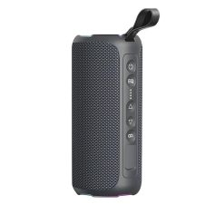 Wireless portable speaker with control buttons, ideal for home or outdoor use.