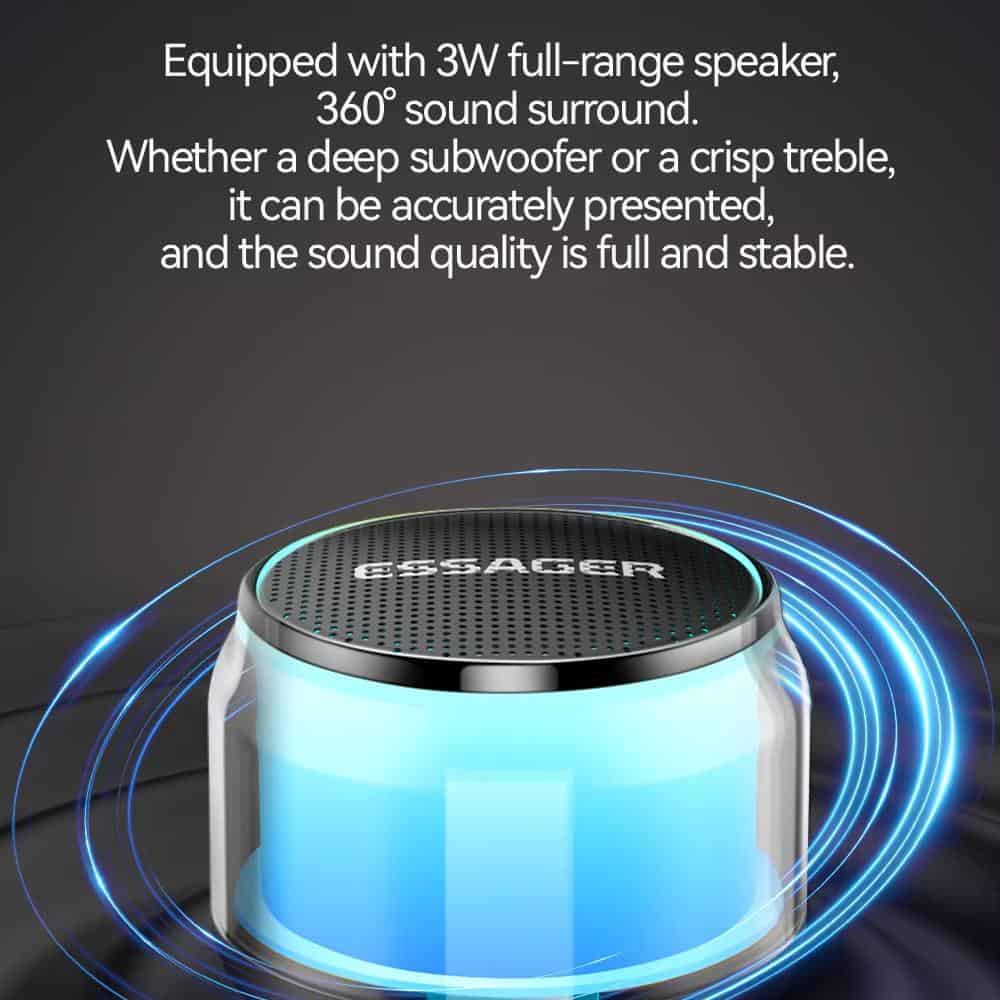 High-quality 3W full-range speaker with 360° sound surround for immersive audio experience, perfect for modern smart devices and home entertainment systems.