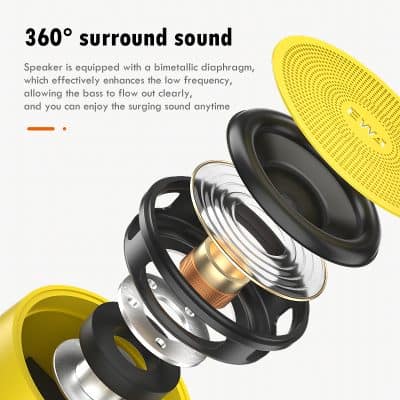 Earbud speaker components with bimetallic diaphragm for enhanced low-frequency sound at Monalisa Store.