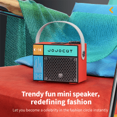 Wearable mini speaker with colorful design, perfect for adding style and fun to your accessories, making you stand out with trendy fashion-forward audio devices.
