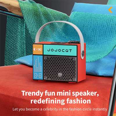 Wearable mini speaker with colorful design, perfect for adding style and fun to your accessories, making you stand out with trendy fashion-forward audio devices.