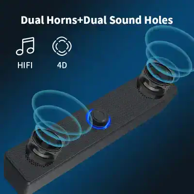 Dual Horns and Dual Sound Holes wireless stereo earbuds with high-fidelity audio and 4D surround sound, perfect for music and calls. Designed for superior sound experience.