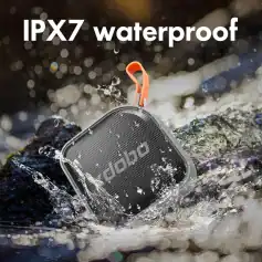 IPX7 waterproof portable speaker ideal for outdoor use, rugged design for durability in water-resistant audio devices, perfect for travel and water activities.