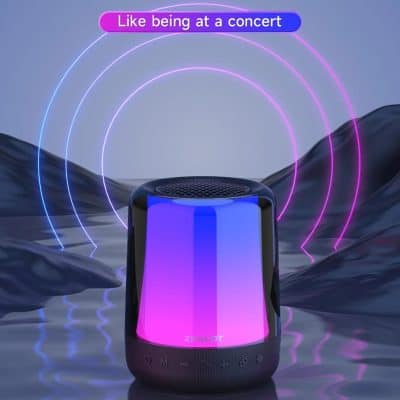 Wireless portable speaker with colorful LED lights, perfect for parties and outdoor gatherings. High-quality sound, Bluetooth connectivity, and stylish design. Ideal for enhancing your entertainment experience.