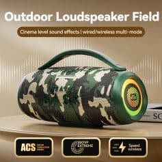 High-quality outdoor loudspeaker with heavy bass, wireless multi-mode connectivity, and durable design for outdoor entertainment. Perfect for parties, gatherings, and outdoor events.
