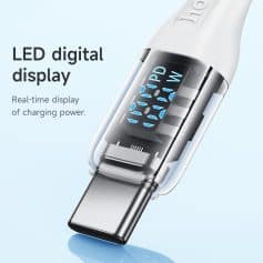 Rechargeable LED digital display device for charging power monitoring.