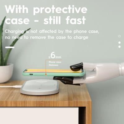 Charging phone with protective case does not affect charging speed, case thickness is up to 6mm, ensuring fast wireless charging without removing the case - Monalisa Medical Store. .