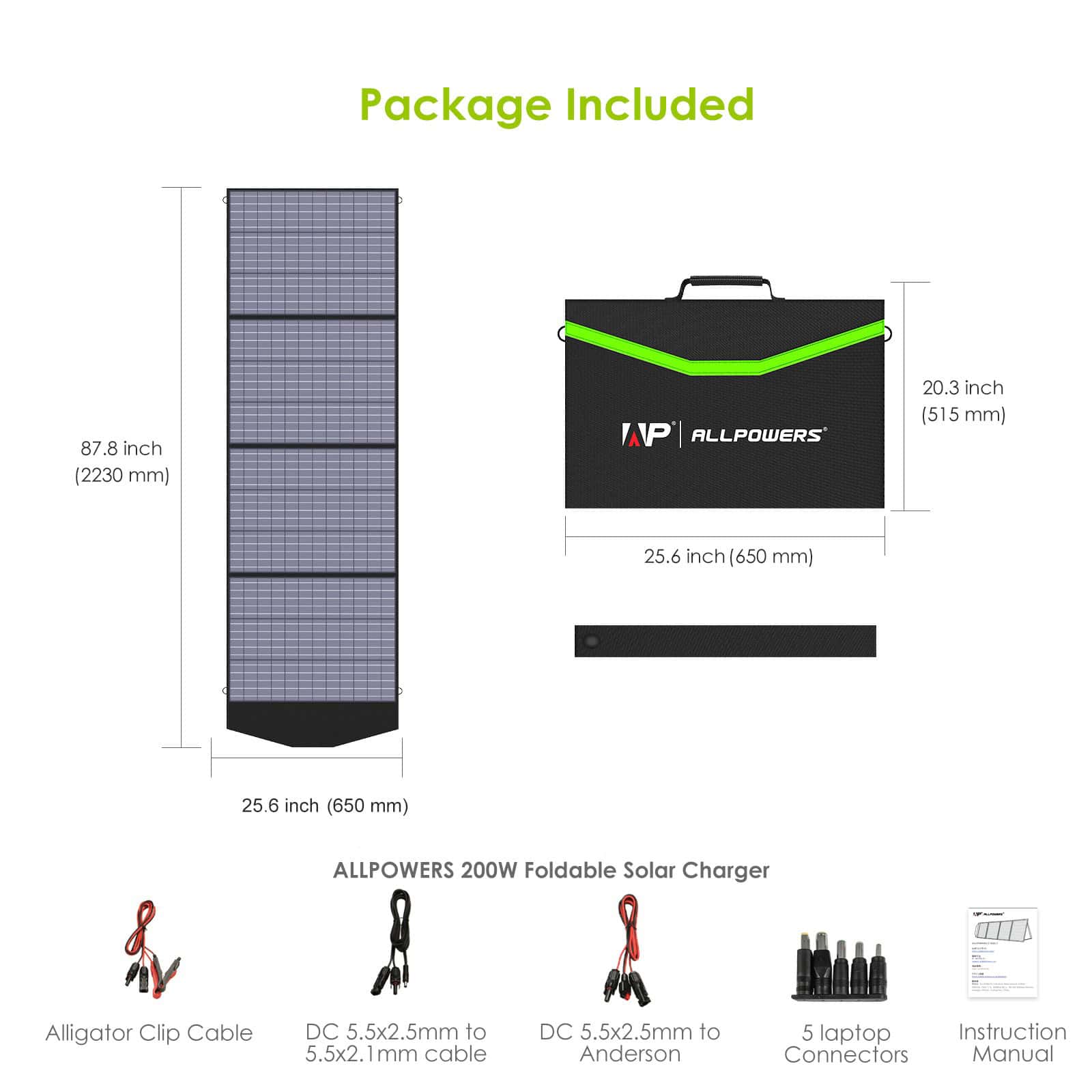 Solar panel for portable solar charger and solar power system.