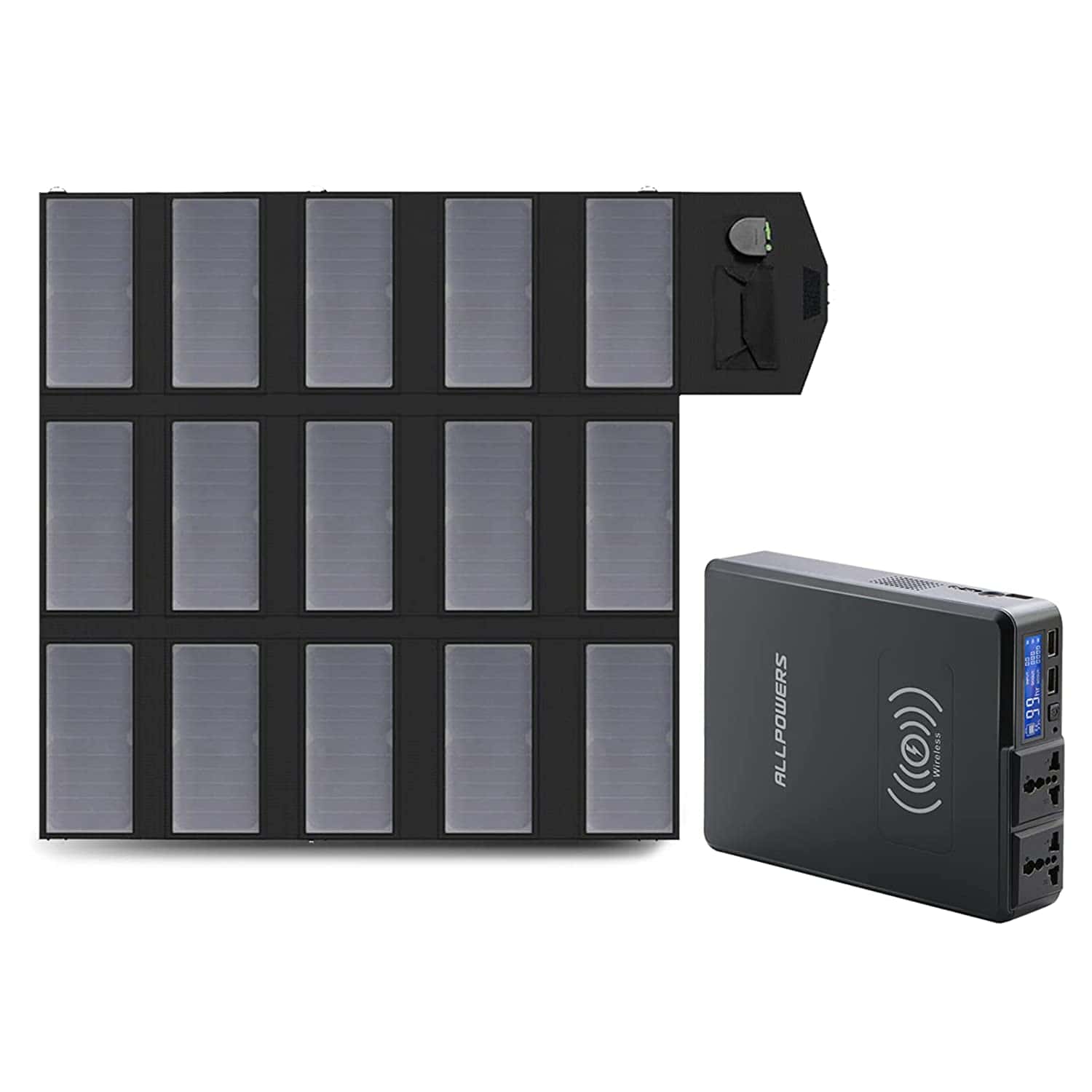 Portable solar power bank and solar panel charger for energy independence, outdoor use, and eco-friendly power solutions. Perfect for emergency, camping, and off-grid energy needs.