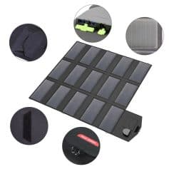 Flexible solar panel for portable solar power system and energy collection for outdoor activities and emergency use.