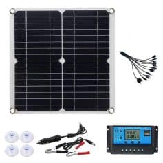 Flexible monocrystalline solar panel kit for off-grid solar power systems, including charge controller, wiring, and sensors for efficient energy harvesting at Monalisa Store.