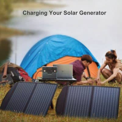 Portable solar generator for camping, outdoor activities, and emergency power supply, featuring high-efficiency solar panels and eco-friendly energy solutions.